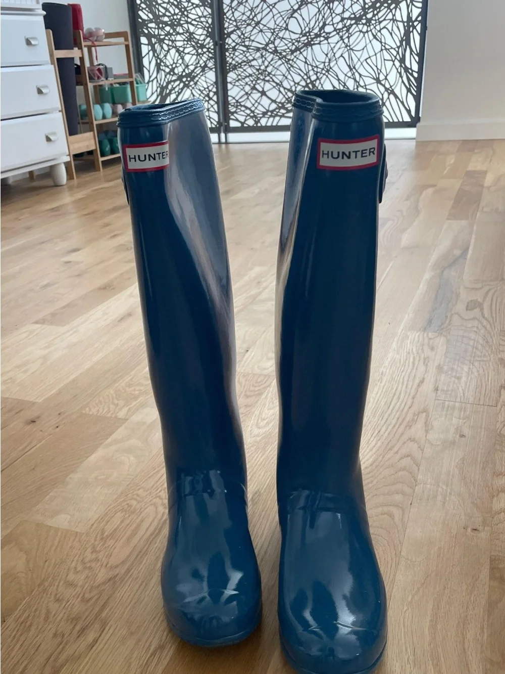 Hunter rain boots blue